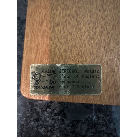 Handcrafted Wooden Coaster With Jericho Mosaic Design From Ancient Synagogue - Picture 5 of 6